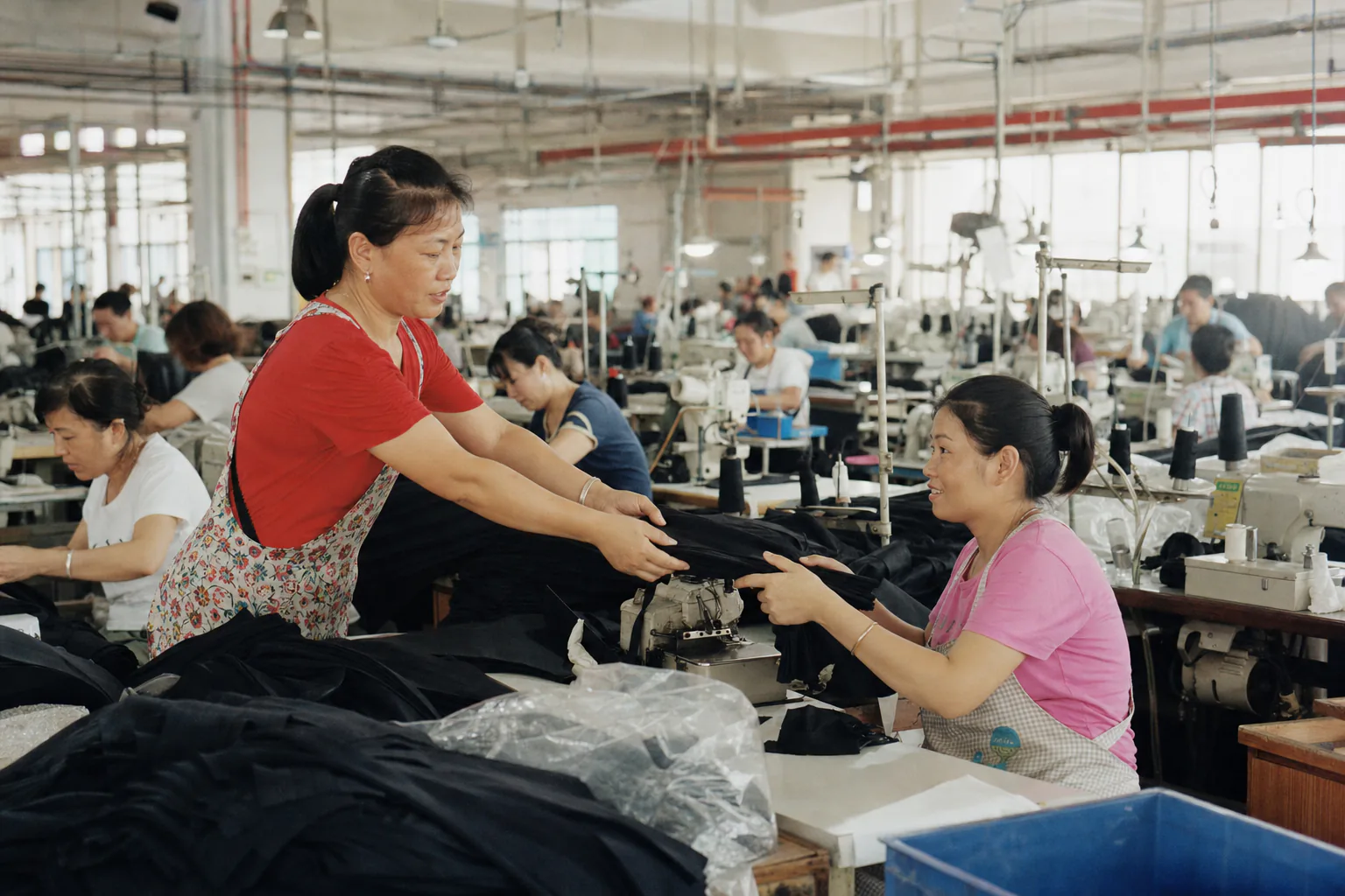 Production floor with assembly lines