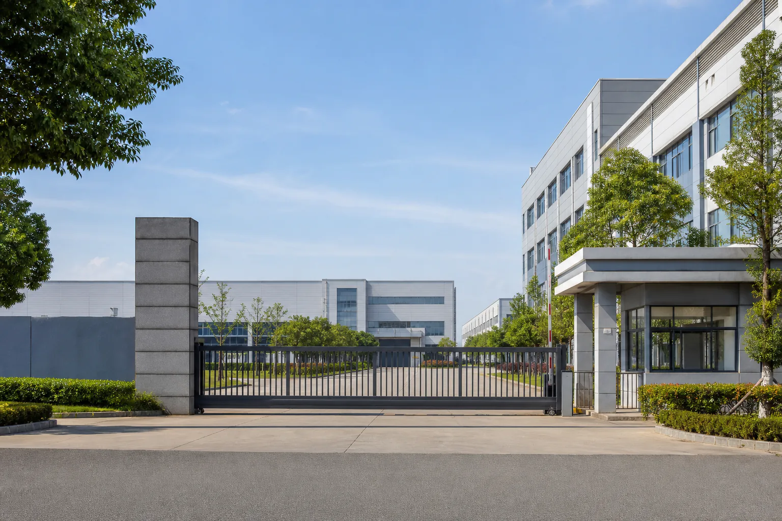 Main entrance to manufacturing facility